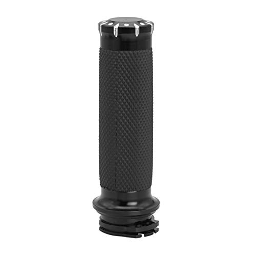 Lalaparts Pair 1" Black CNC Hand Grips Handlebar Compatible for Harley Touring Sportster Dyna Softail VRSC XL XR