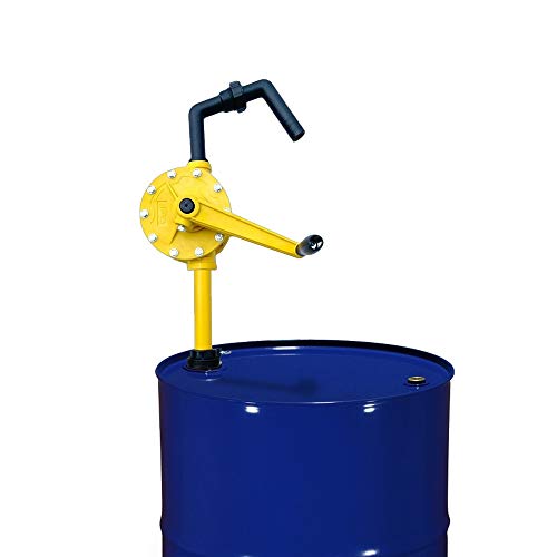 JAANHUEI RP90PJH Hand Rotary Drum Pump PP Hand Pump Oil Fuel Transfer Patented in Taiwan Yellow 51.9 inches (132 cm) PP FKM Seals 9.4 oz. (280 cc) Per Rotation for 5, 15, 30, 55 gal - Thumbnail 7