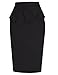GRACE KARIN Womens Casual Ruffled Pencil Bow Skirt Office Wear Black XL