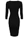 Tom's Ware Women's Classic Slim Fit 3/4 Sleeve Knit Dress TWCWD050N-BLACK-M