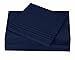 2800 Series Egyptian Comfort Soft Microfiber Embroidery 4 Piece Bed Sheet Set Queen Navy Blue