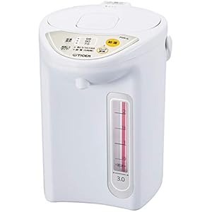 タイガー魔法瓶(TIGER) マイコン電気ポット 保温機能 節電タイマー 3L アーバンホワイト PDR-G300-WU