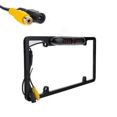 170° Wide Viewing Angle Universal Car Backup Camera US License Plate Frame Mount Rear View Camera, 8 IR Led Night Vision CMOS