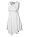 Made By Johnny MBJ WT671 Womens Summer Sleeveless Irregular Handkerchie Hem Loose Tunic Tops Flowy Blouses Shirt XXL White