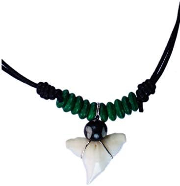 exoticdream Real Shark Tooth Necklace Rasta Jamaican Surfer Hawaiian Beach Boys Girls - Small Beads