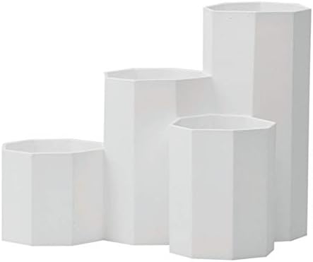 Buyeverything Multipurpose Plastic Pen Holder Cup Stand Pencil Pot Holder Container Organizer Desktop Hexagon Vase Pens,Utensils,Office Supplies Caddy,Multipurpose Cosmetic Brush Storage Box