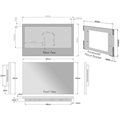 Soulaca 22 Inch Smart LED Bathroom Mirror TV,WebOS 1080P Waterproof with Wi-Fi and Bluetooth Built-in Speaker 2026