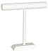 KC Store Fixtures 49135 Jewelry T-Bar Display for Necklace and Bracelets, White Leatherette, 12 Inches High