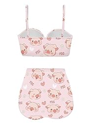 Howilath Women High Wasited Cute Pink Pig Bikini