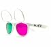 GloFX Flip Up 3Diffraction Glasses - White Flips Rave Prism Grating Diffraction w/Anaglyph Anaglphic 3D