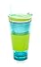 Snack Drink Cup with Straw - Perfect Plastic Drinking Cup for Kids – Top Snack Tray Can Hold Your Favorite Snacks, Veggies or Fruits