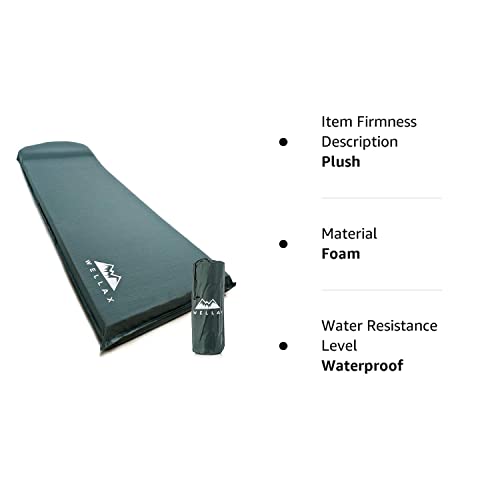 WELLAX Sleeping Pad Foam Camping Mats, Fast Air SelfInflating