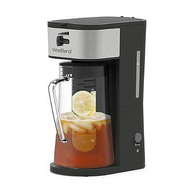 West Bend IT500 Convenient 88 oz. Gray Ice Tea Maker with Water Window Gauge, Built-in Drip Tray and Automatic Shut-off Feature