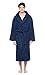 Arus Mens Hooded Classic Turkish Cotton Bath Robe with Full Length Options Navy Blue, Large-X-Large