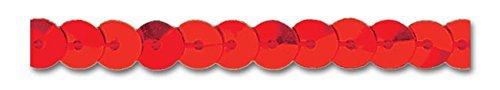 RED 1/4 INCH SCHLANGE SEQUIN 24 Yards
