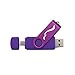 Techkey OTG USB Flash Drive for Cell Phones,Tablets and PCs,Key Chain Included,Watercolor Series,64GB,Purple