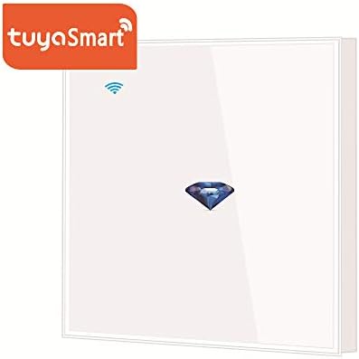 WiFi Smart Touch Switch Compatible with Alexa and Google Home, Wireless Glass Touch Panel Timer Wall Light Switch Smart Phone Remote Control