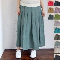 Ina イナ リネンタックギャザーロングスカート スモーキーブルーグリーン 38 スモーキーブルーグリーン 62 スカート 通販 Amazon