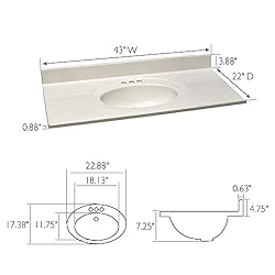 Design House 586164 Cultured Marble Vanity Top
