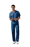 Cherokee Uniforms Authentic Workwear Unisex Scrub Set (Navy, XL)