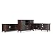 SIMPLIHOME Bedford SOLID WOOD Universal TV Media Stand, 53.9 inch Wide, Living Room Entertainment Center, Storage Cabinet with Glass Doors, for Flat Screen TVs up to 60 inches in Dark Tobacco Brown