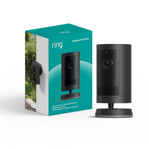 Ring Außenkamera Plus Akku (Outdoor Camera Plus neueste generation) | 2K-Weitwinkelvideo | Kabellose Überwachungskamera zur Selbstinstallation | 30-tä