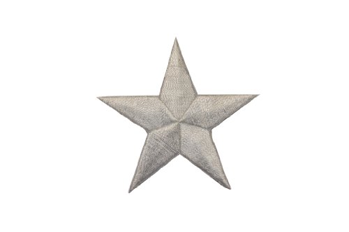 ID #3436 2 3/8IN Star White Iron On Badge Applique Patch