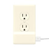 SnapPower USB Charger - Outlet Coverplate with Built in USB Charger, Duplex, Light Almond