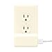 SnapPower USB Charger Outlet Wall Plate Cover - No Batteries Or Wires - Installs In Seconds - (Duplex, Light Almond) (1 Pack)