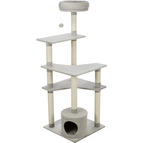 TRIXIE Seli Cat Tree – Cat Tower with Sisal Posts, Condo, Padded Platforms & Ha…