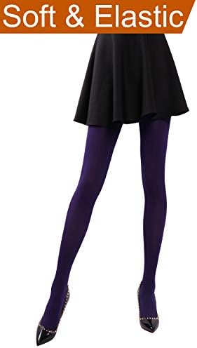 HeyUU Women's 80D Semi Opaque Solid Color Soft Footed Pantyhose Tights 1/2/6Pack