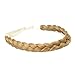 DIGUAN Synthetic Hair Braided Headband Classic Chunky Wide Plaited Braids Elastic Stretch Hairpiece Women Girl Beauty accessory, 55g aHairBeauty (#Golden Brown)