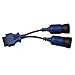 XTOOL OBD2 6 Pin and 9 Pin Truck Cable Diagnostic Cable Sett Cummins Inline 5 for Launch X431 PS2 - Blue
