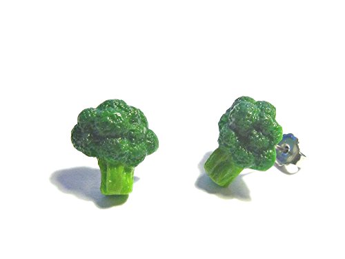 Broccoli Stud Earrings - Tiny Food Jewelry