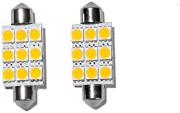 12 Volt Led 9 Diode Festoon 41-43MM Bulb (2 PACK) (Cool White)