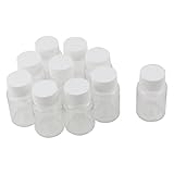 10Pcs 80ml Clear Plastic Cylindrical Chemical Container Reagent Bottle