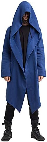 Moserian Mens Autumn Winter Casual Hooded Pocket Trench Long Sleeve Outwear Coat