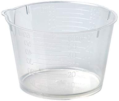 Medicine Measure Pot 60ml x 100. Polythene. Autoclavable.