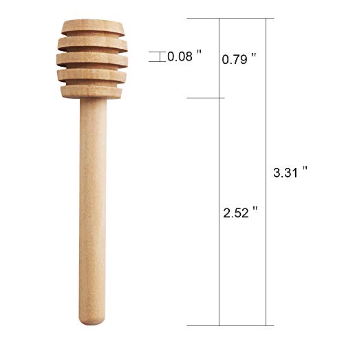 Mini Wooden Honey Dipper Sticks 3 Inch CCCSEE, Individually Wrapped, Honey Jar Dispense Drizzle Honey Wedding Party (25) - Thumbnail 2