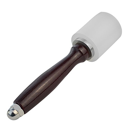 baotongle 8.3'' Nylon Hammer, Leathercraft Carving Hammer For Stamping Sew Leather Cowhide Tool Kit with Wooden Handle - Thumbnail 4