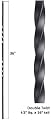 36" x 1/2" Double Twist Iron Balusters Iron Spindles Metal Stair Parts Hollow. Satin Black (Pack of 20PCS)