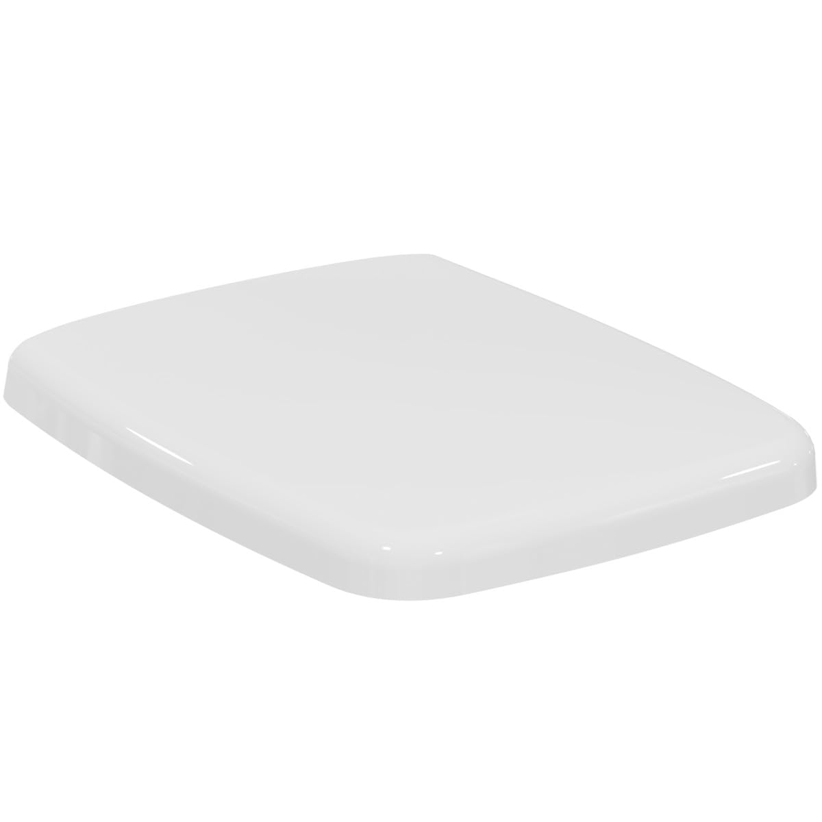 Ideal Standard Cantica Toilet seat and Cover, Angular Shape, Durable Toilet seat, Including Hinge Set for Easy Installation, Scratch-Resistant duroplast – White (365x440x50 mm)