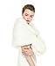 Faux Fur Shawl Wrap Stole Shrug Winter Bridal Wedding Cover Up Ivory Size M