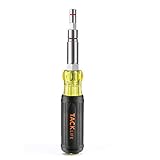 TACKLIFE Nut Driver Set, 7-in-1 Heavy Duty HVAC Multi Tool, Color Band & Hollow Shaft, Ergonomic Design Handle, CR-V HSS6A