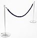 Displays2go 6-1/2-Feet Rope Velvet Barrier with Chrome Hooks, Blue (RP2MBUCH02)