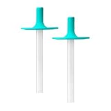 Mason Bottle Silicone Straw Tops, Two-Pack, Fits 16 oz. Regular-Mouth Mason Jars or 8 oz. Mason Jars, 100% Made in The USA