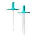 Mason Bottle Silicone Straw Tops, Two-Pack, Fits 16 oz. Regular-Mouth Mason Jars or 8 oz. Mason Jars, 100% Made in The USA