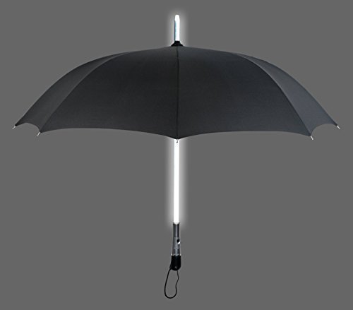 ZHOL® Umbrella with LED Flashlight Handle (Black)