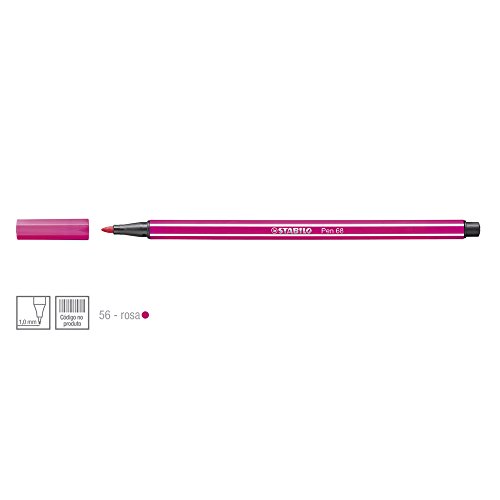 Stabilo Pen 68 Coloring Felt-tip Marker Pen, 1 mm - Rose Ink