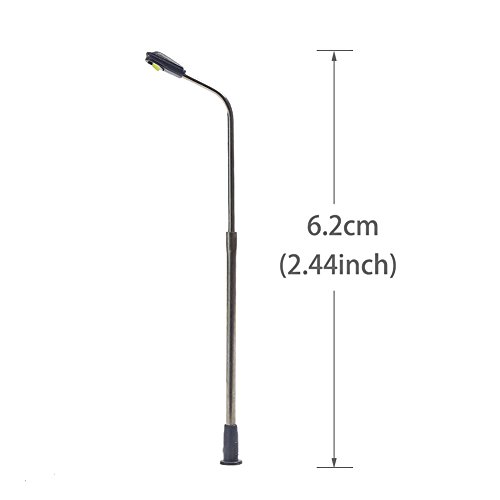 Evemodel LQS06 10 STK. Peitschenlampen LED 62mm Spur N Straßenlampen Flexible Höhe 3V 12V NEU – Bild 6